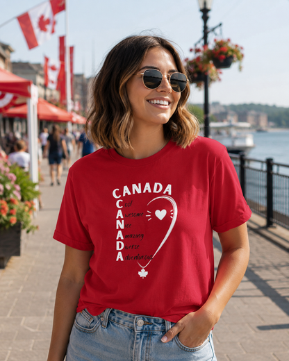 Canada acrostic poem T-shirt | Maple leaf, Canada pride