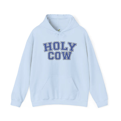 Holy Cow Collegiate Hoodie — Retro Mascot Letterman Style