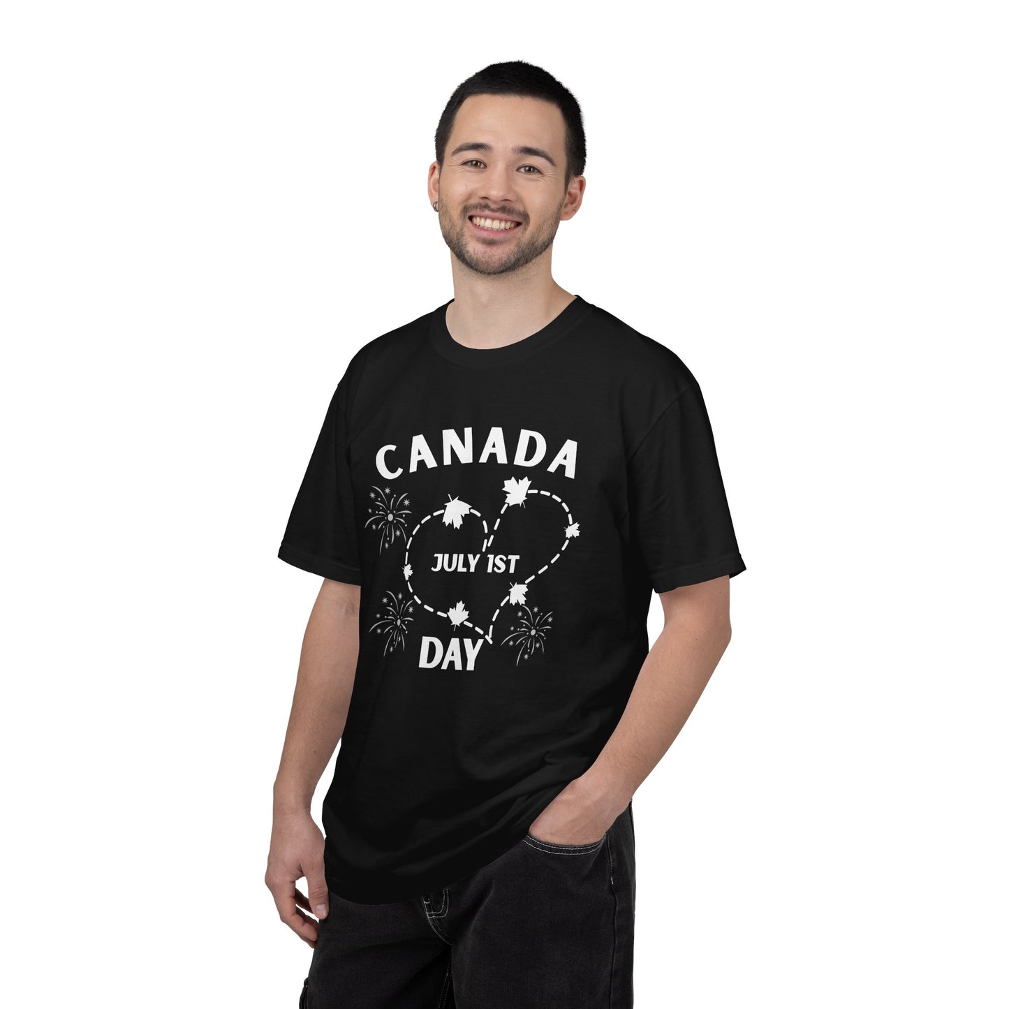 Canada Heart July 1st Day T-Shirt | Canada Day Fireworks Tee