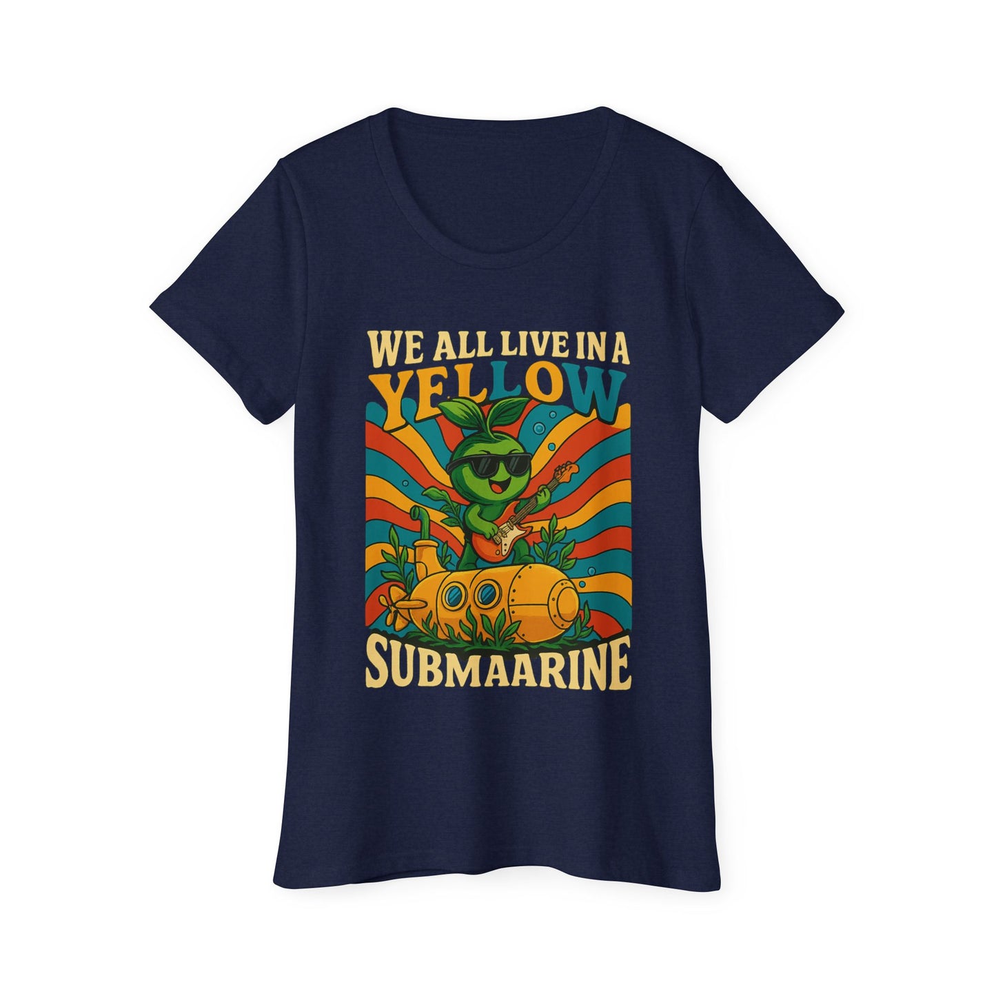 Vintage Submarine Graphic Tee — Retro Ocean Music Vibes Women's Organic T-Shirt