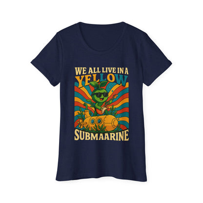 Vintage Submarine Graphic Tee — Retro Ocean Music Vibes Women's Organic T-Shirt