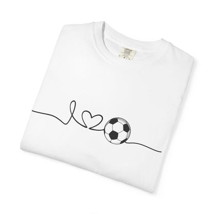 Soccer Heartbeat T-Shirt — Minimalist Line Art Graphic Tee for Soccer Lovers