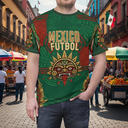 Mexico Futbol Aztec Sun Tee — All-Over-Print Soccer Jersey