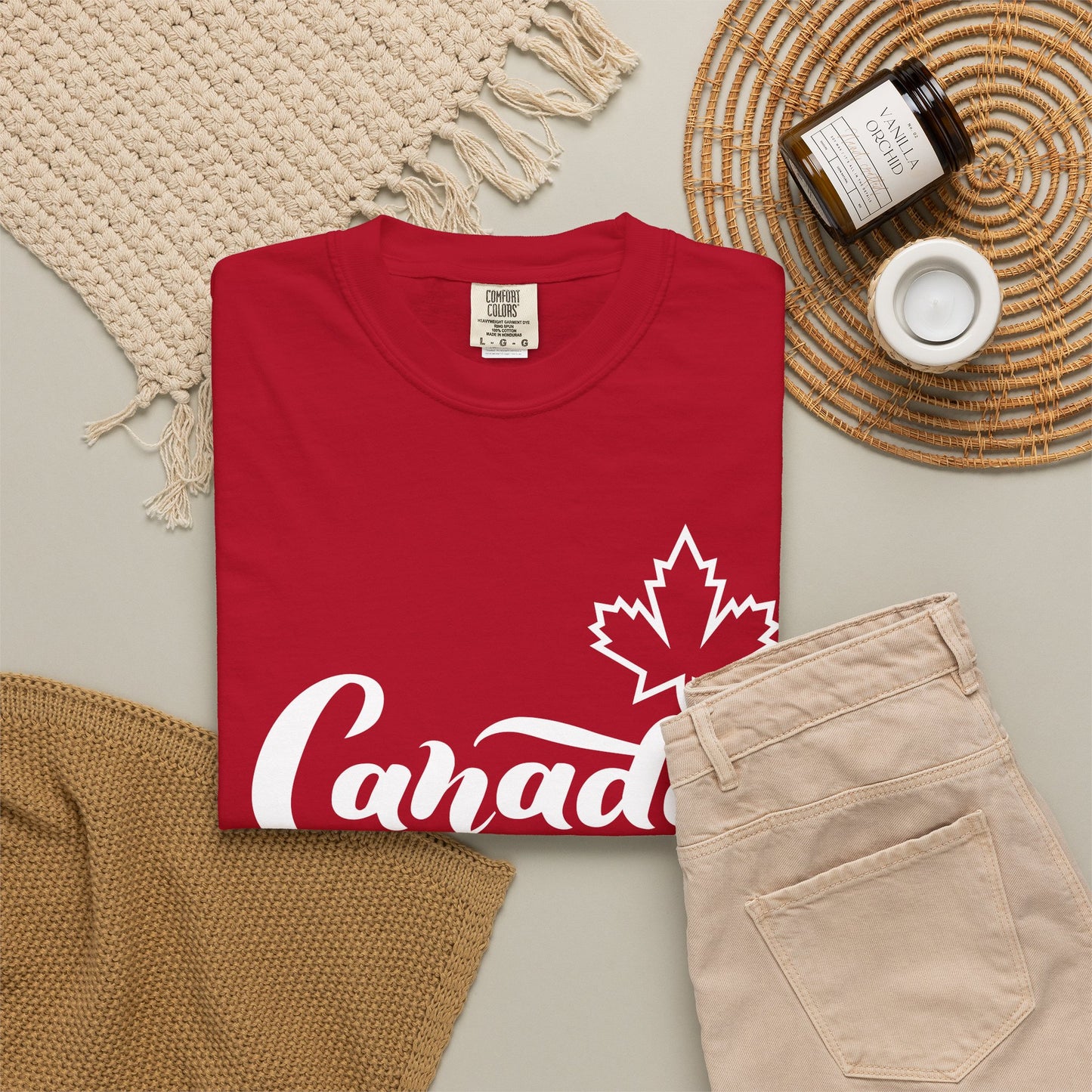 Canada Day Maple Leaf & Heart T-Shirt — Canadian Pride Script Tee