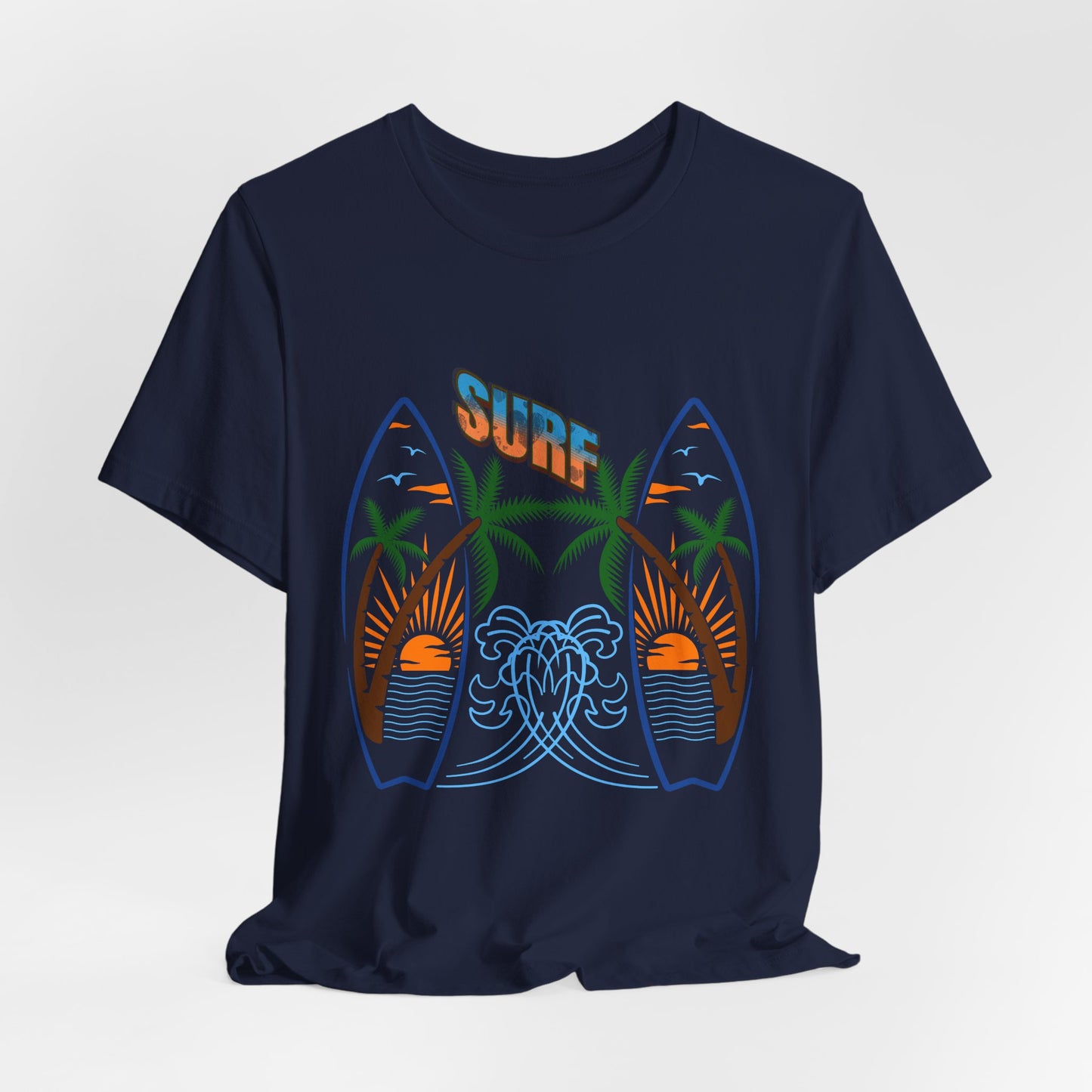 Surf Graphic T-Shirt — Surf Design Unisex Jersey Short Sleeve Tee
