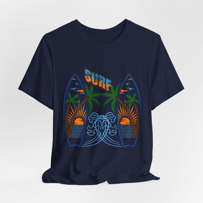Surf Graphic T-Shirt — Surf Design Unisex Jersey Short Sleeve Tee