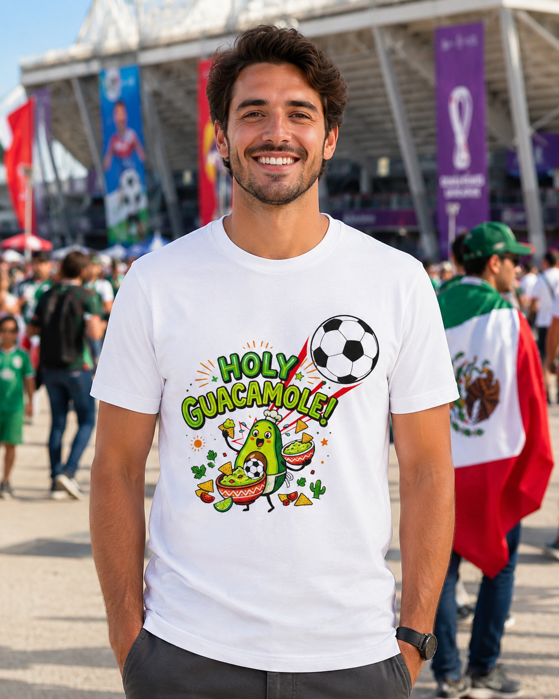 Holy Guacamole Soccer T-Shirt — Funny Avocado Football Fan Tee
