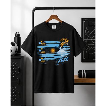 Por La 4ta Argentina Soccer Fan Shirt | Three Stars Heritage Football Tee