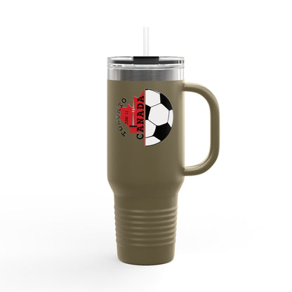 Toronto Soccer Maple Leaf 40oz Insulated Travel Mug with Handle & Straw