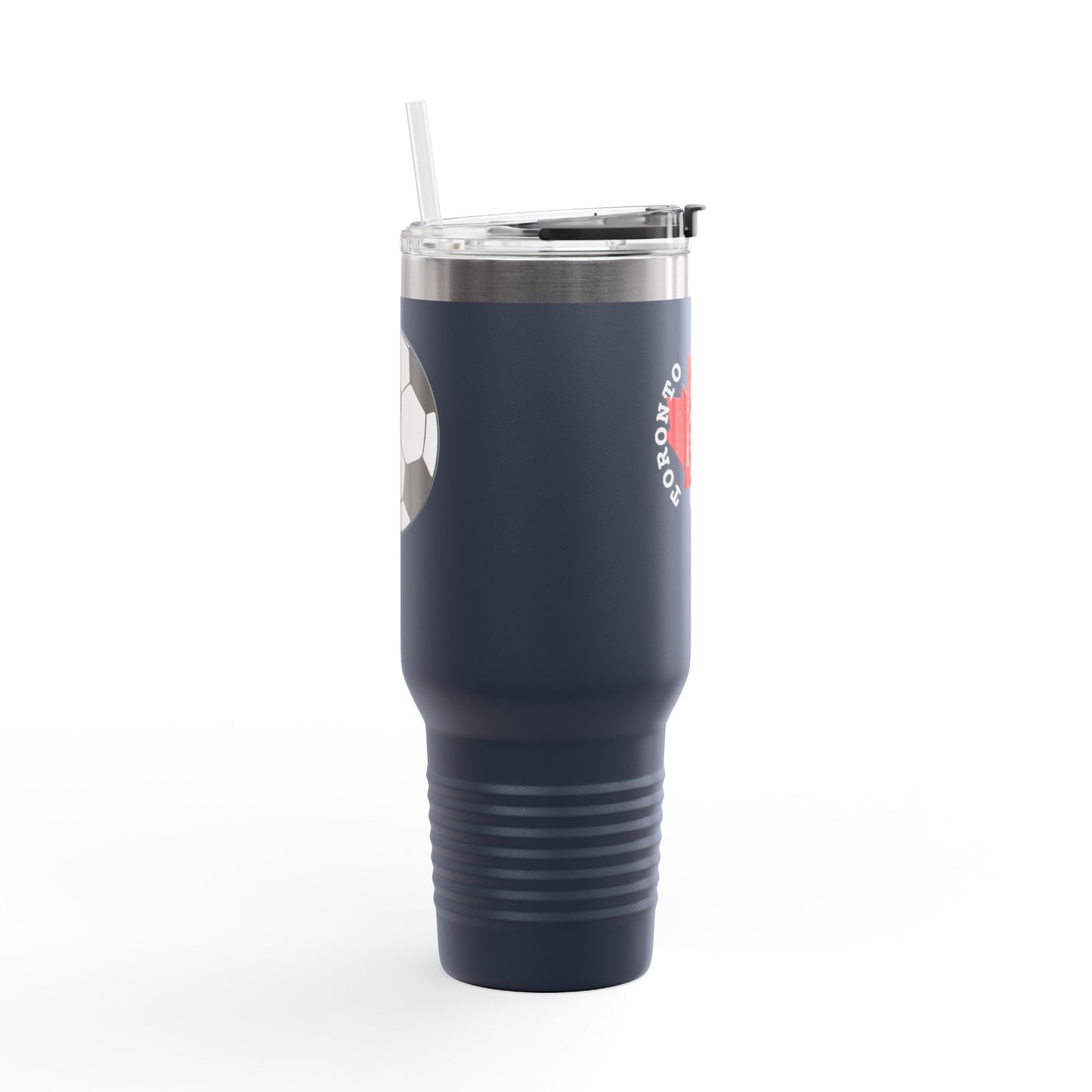 Toronto Soccer Maple Leaf 40oz Insulated Travel Mug with Handle & Straw