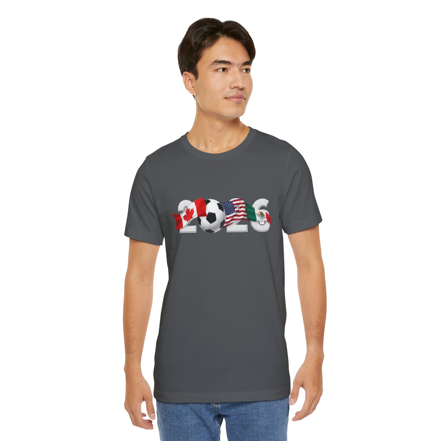 2026 North America Soccer Fan Tee — Canada USA Mexico Flag Crewneck