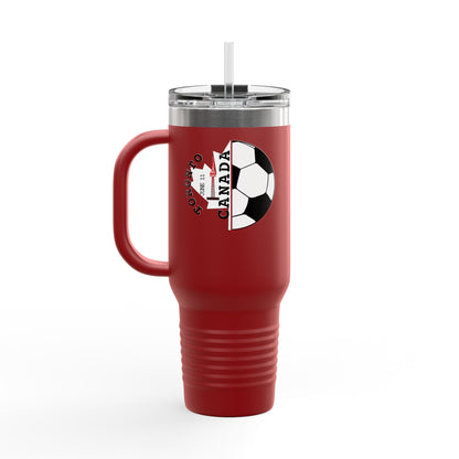 Toronto Soccer Maple Leaf 40oz Insulated Travel Mug with Handle & Straw