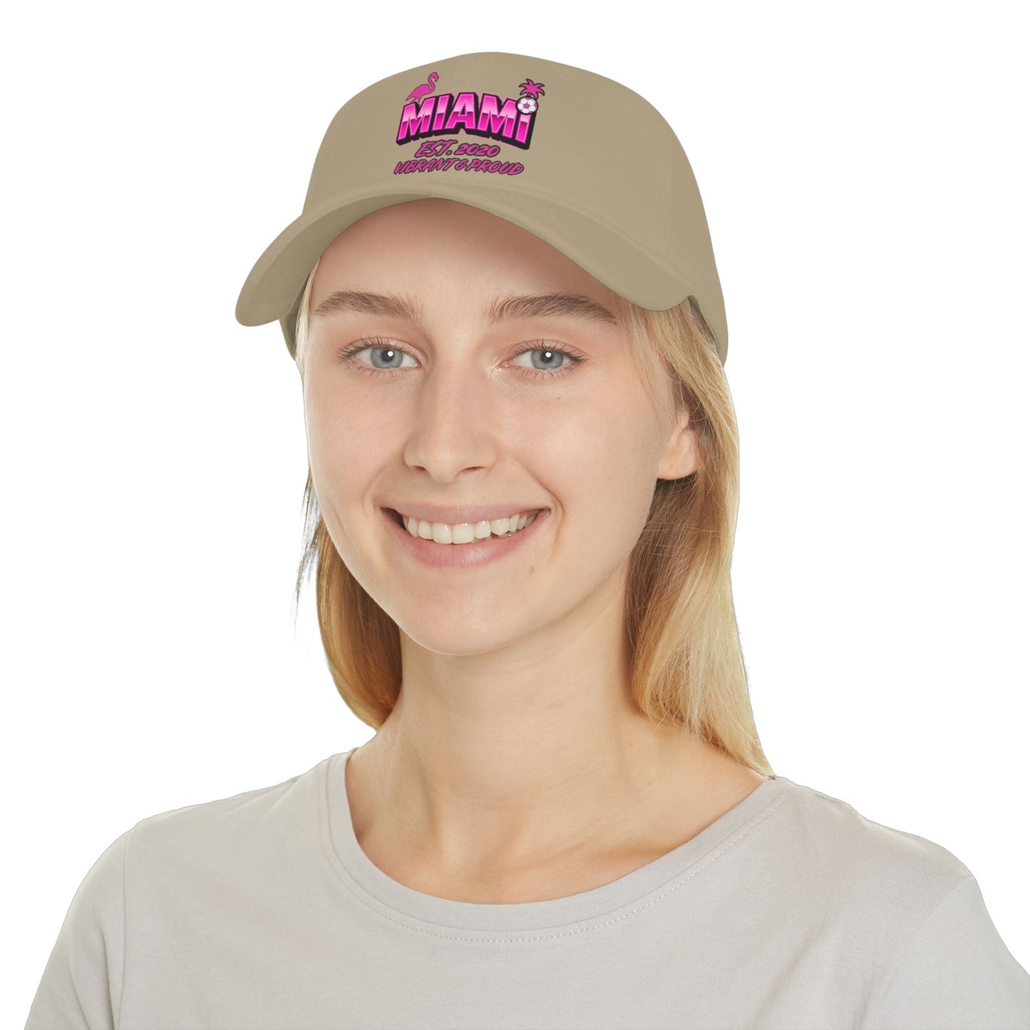 Miami Soccer Pink Flamingo Baseball Cap – Adjustable Cotton Dad Hat