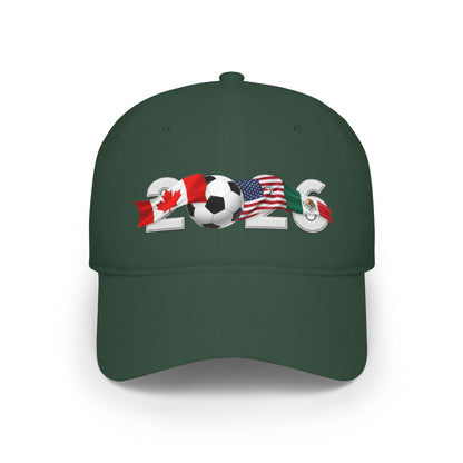 2026 North America Soccer Flag Baseball Cap — USA Canada Mexico Adjustable Dad Hat