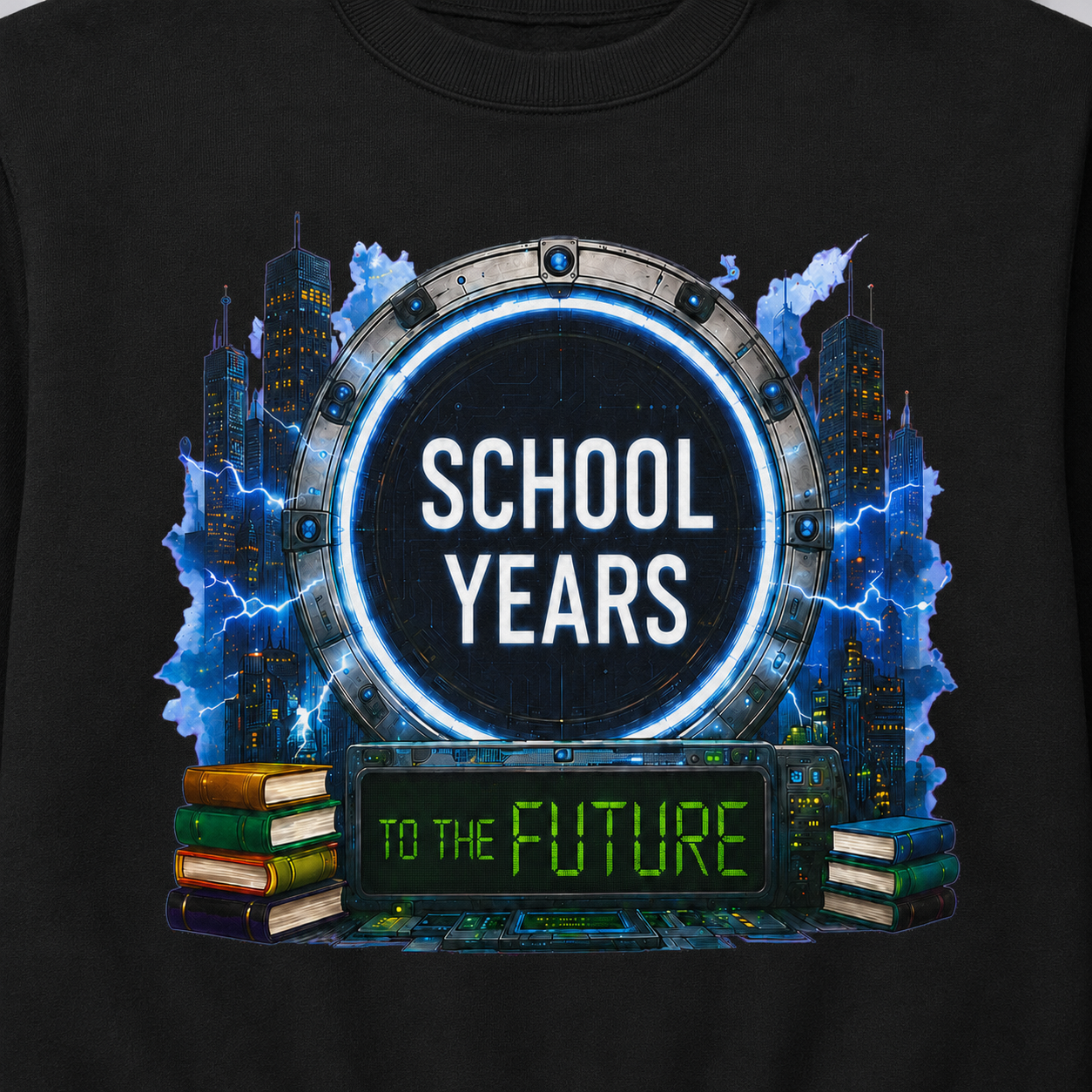 **School Years Youth Crewneck Sweatshirt — Future-Themed Kids Pullover**