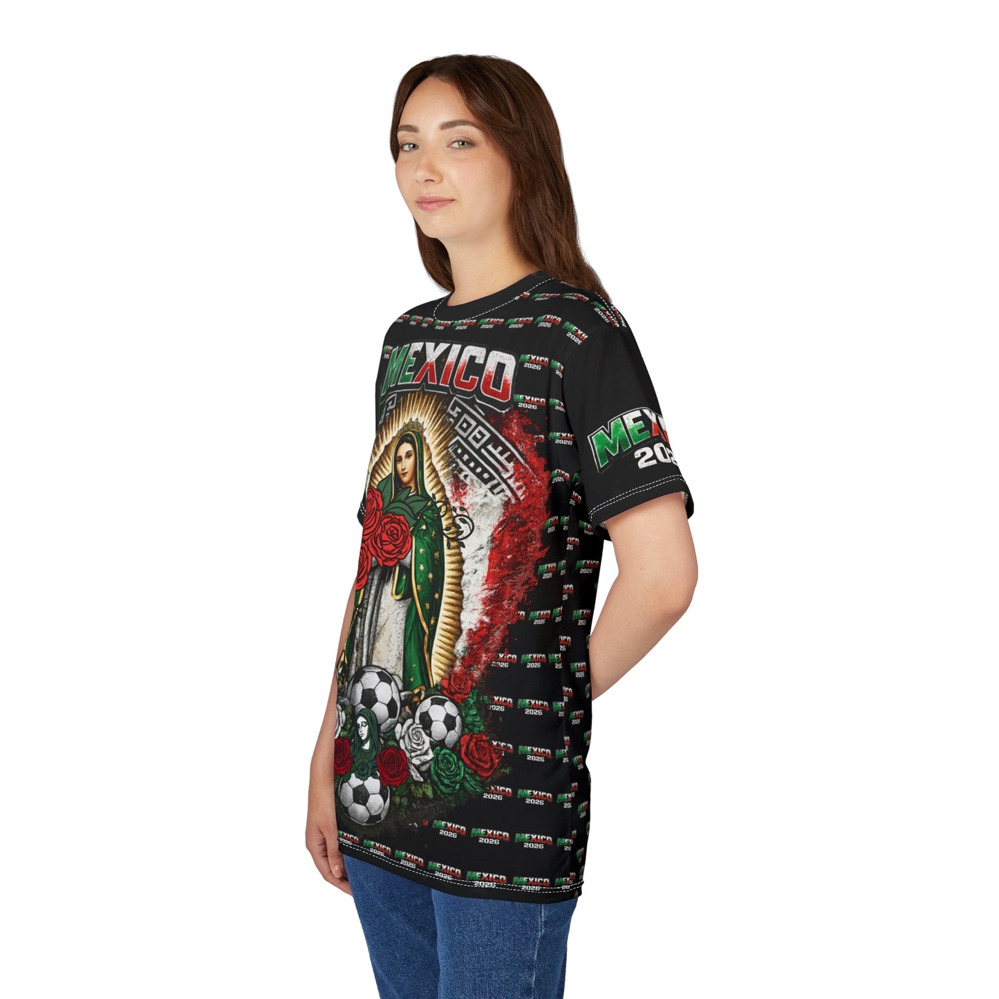 Our Lady of Guadalupe Mexico Soccer Shirt, All-Over Print Tee | 2026 Futbol Pride