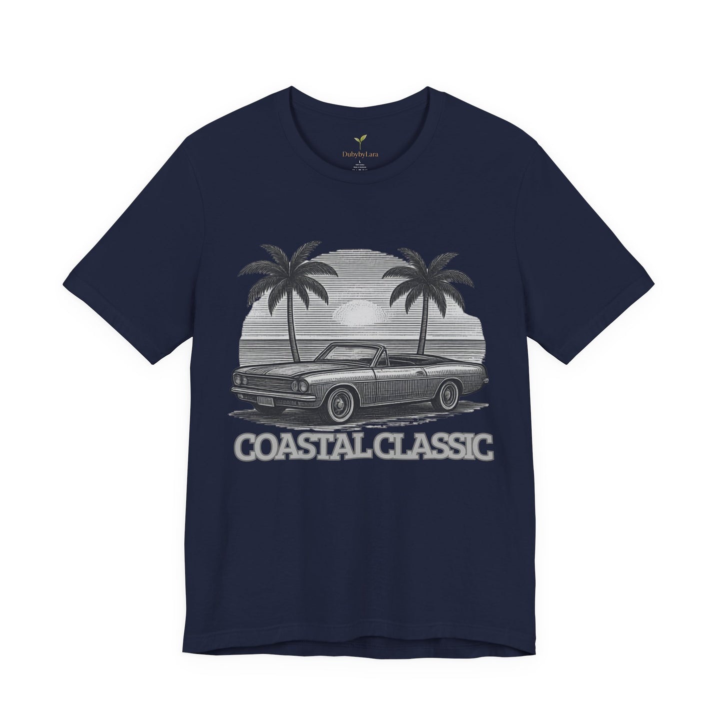 Vintage Convertible Beach T-Shirt — Retro Palm Tree Muscle Car Tee