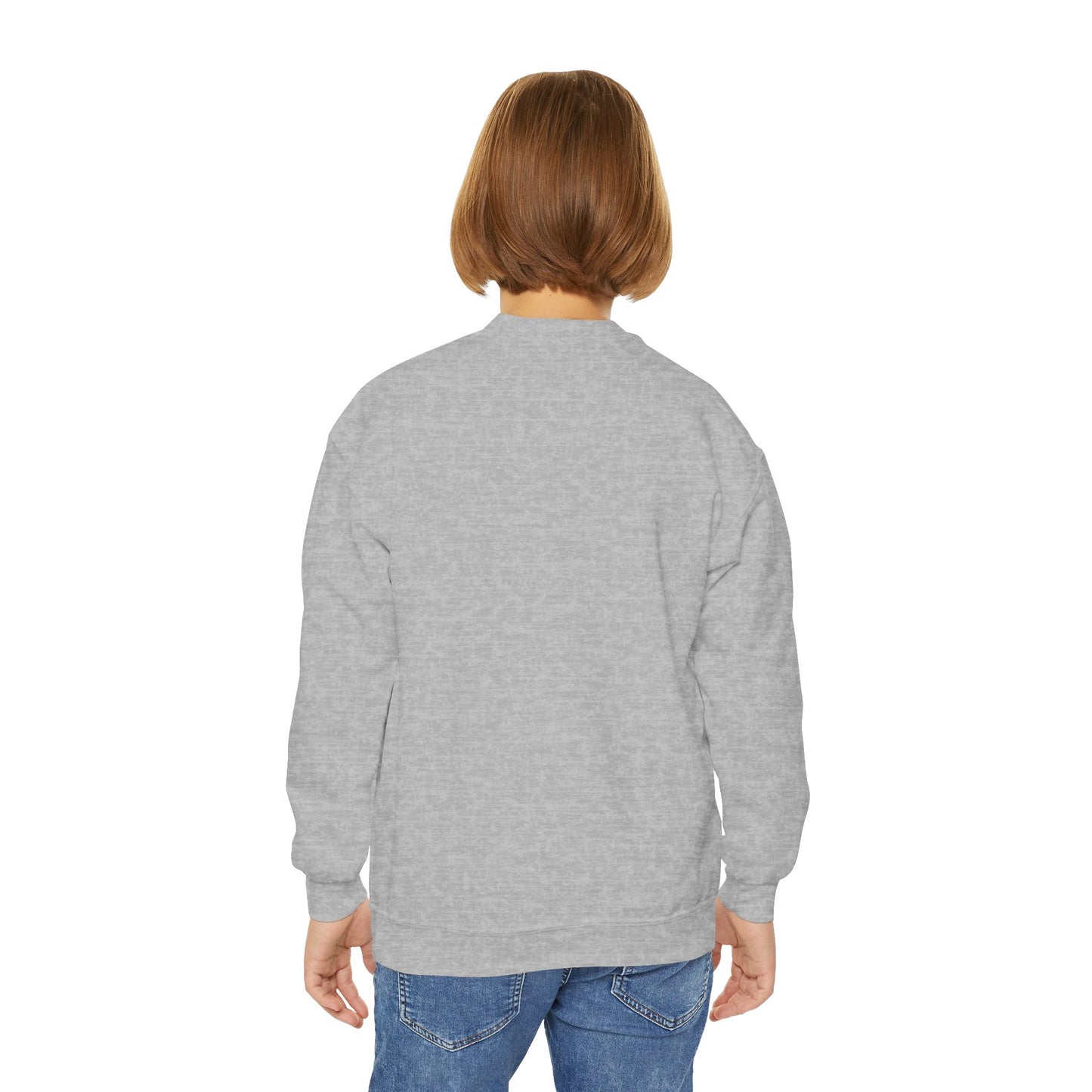 Youth Crewneck Sweatshirt – "Hello School!" Kids Back-to-School Graphic Sweatshirt