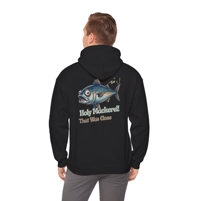 Holy Mackerel Fishing Hoodie — Retro Funny Angler Pullover Sweatshirt