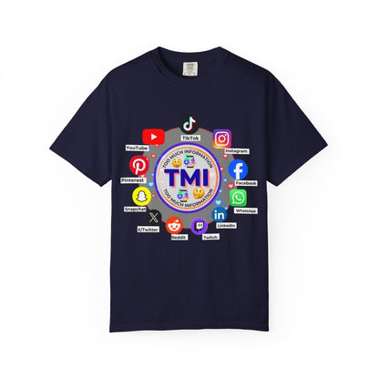 TMI (Too Much Information) Funny Graphic T-Shirt — Sarcastic Social Media Satire