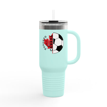 Toronto Soccer Maple Leaf 40oz Insulated Travel Mug with Handle & Straw