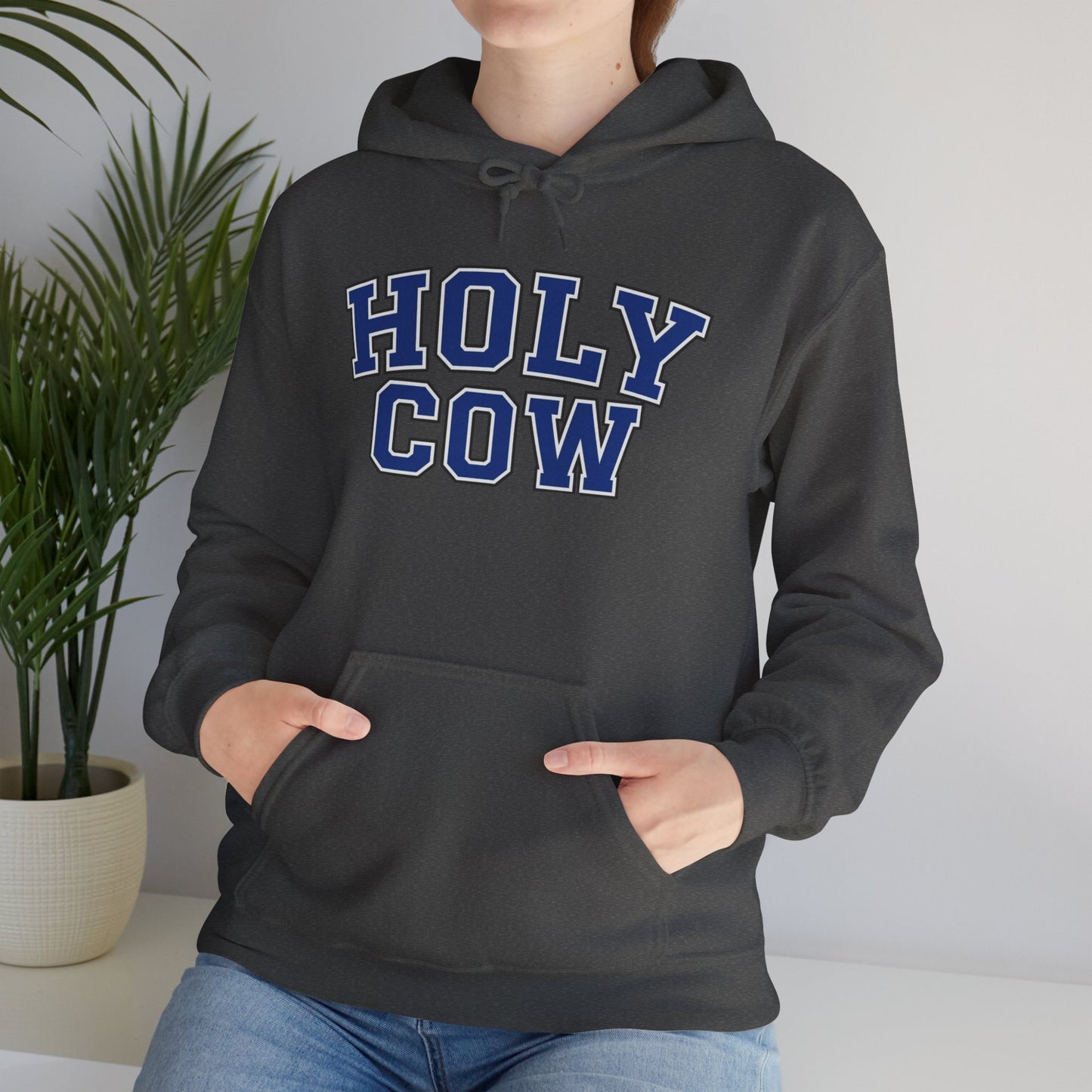 Holy Cow Collegiate Hoodie — Retro Mascot Letterman Style