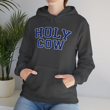 Holy Cow Collegiate Hoodie — Retro Mascot Letterman Style