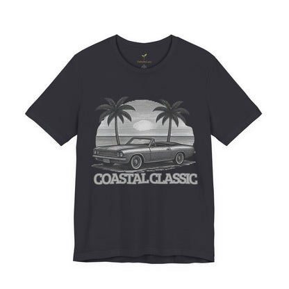 Vintage Convertible Beach T-Shirt — Retro Palm Tree Muscle Car Tee