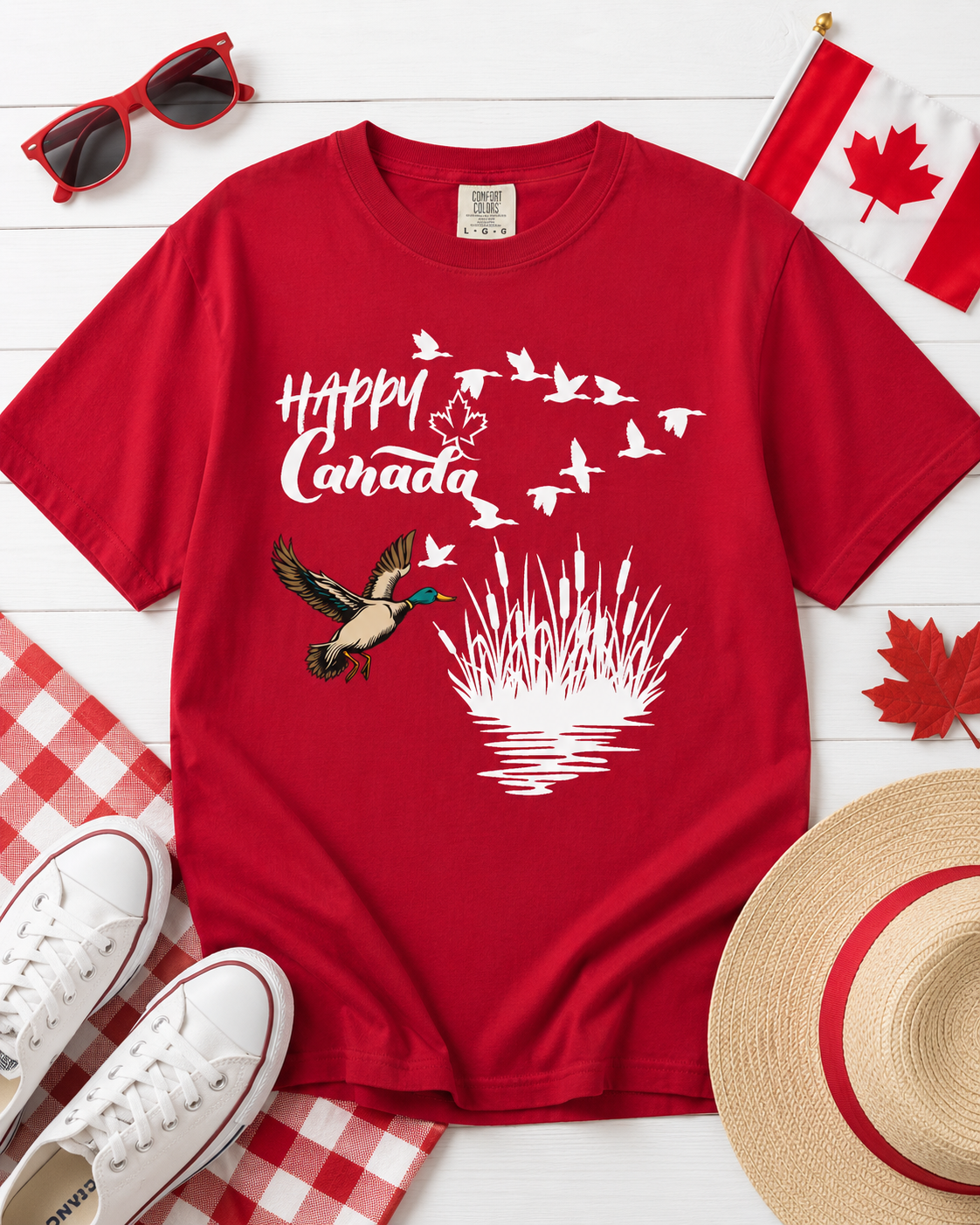 Canada Day Flying Geese T-Shirt — Wildlife Nature Celebration Tee