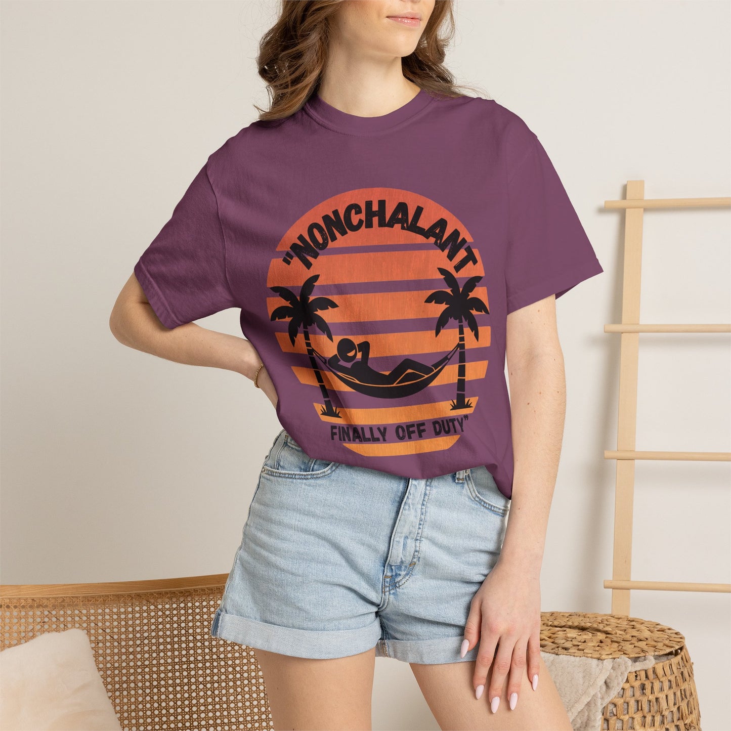Finally Off Duty T-Shirt — Retro Palm Hammock Graphic Tee