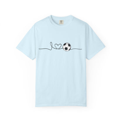 Soccer Heartbeat T-Shirt — Minimalist Line Art Graphic Tee for Soccer Lovers