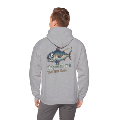 Holy Mackerel Fishing Hoodie — Retro Funny Angler Pullover Sweatshirt