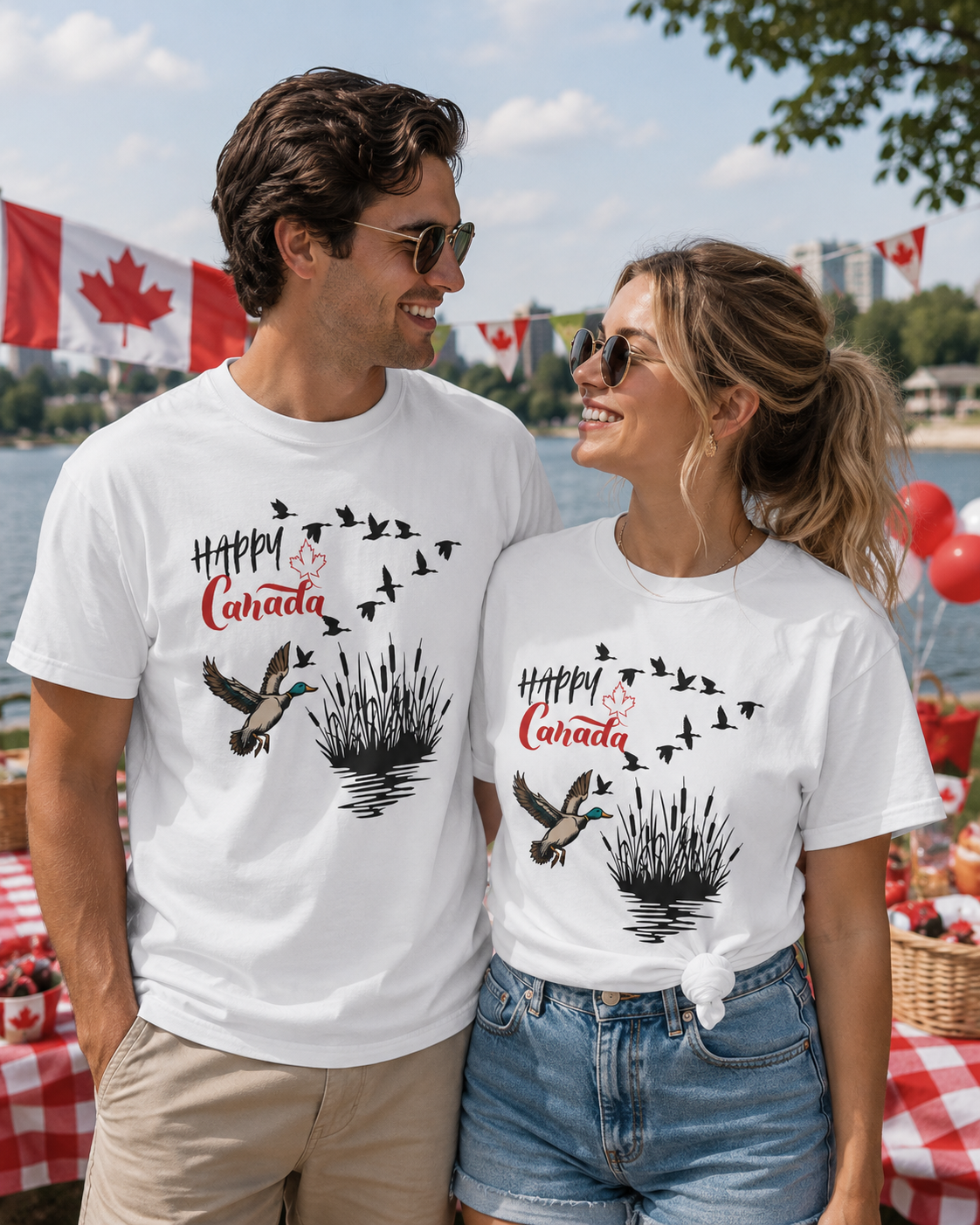 Canada Day Flying Geese T-Shirt — Wildlife Nature Celebration Tee