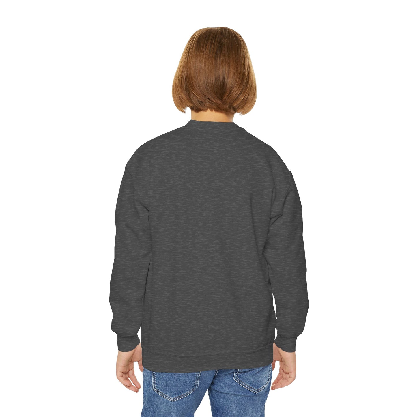 Youth Crewneck Sweatshirt – "Hello School!" Kids Back-to-School Graphic Sweatshirt