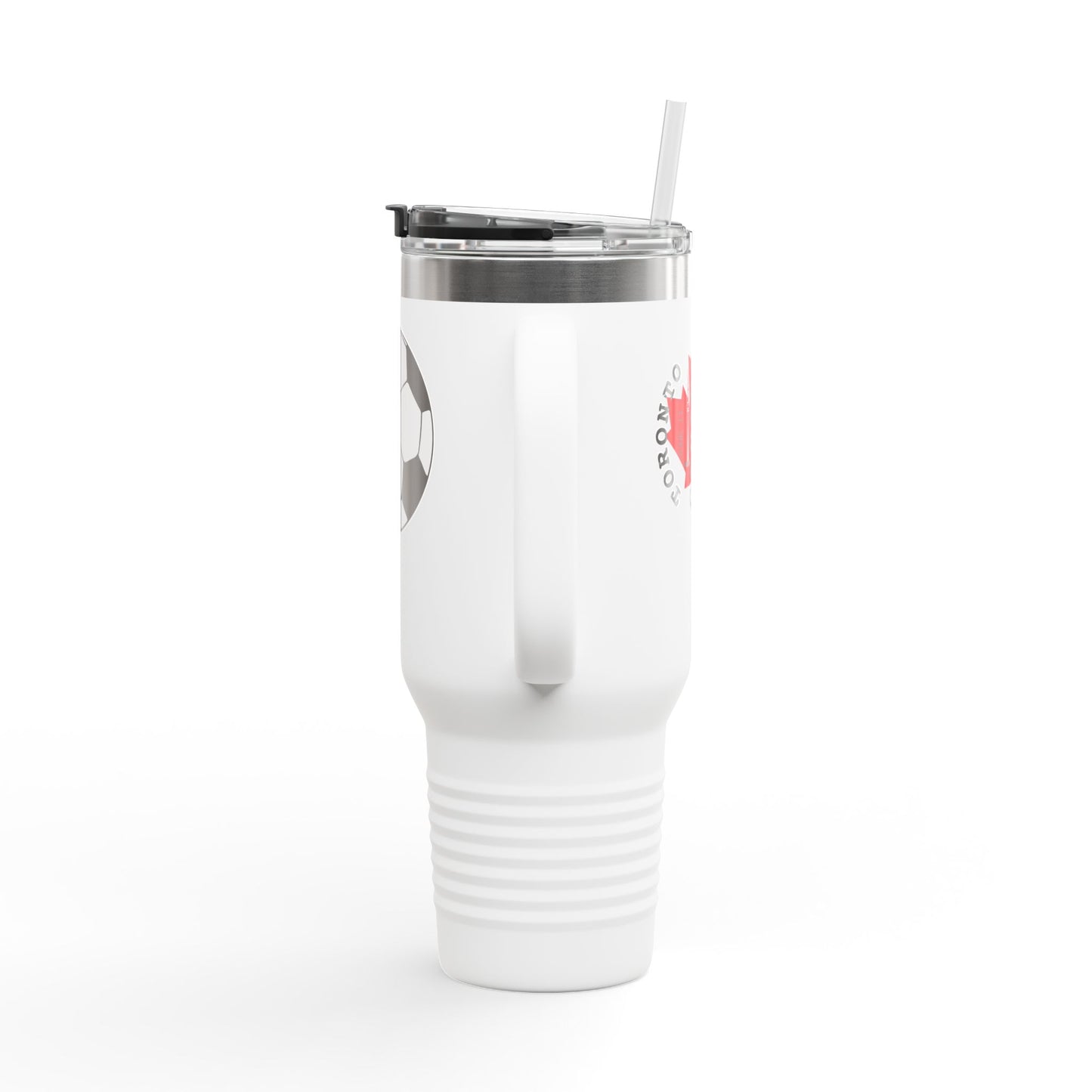 Toronto Soccer Maple Leaf 40oz Insulated Travel Mug with Handle & Straw