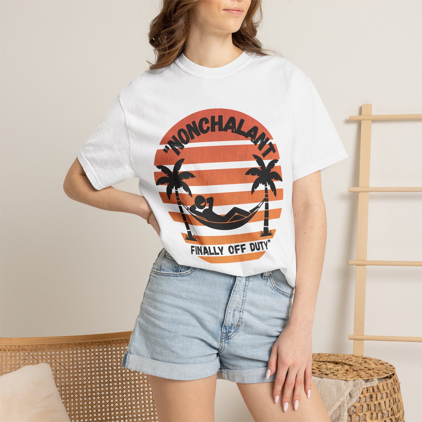 Finally Off Duty T-Shirt — Retro Palm Hammock Graphic Tee