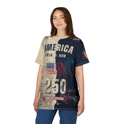 America Then & Now 1776-2026 Bicentennial Tee | Patriotic USA History Shirt