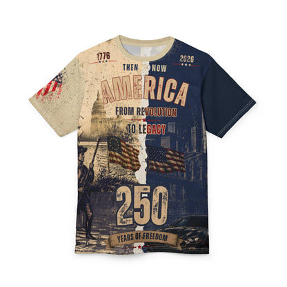 America 250 Years of Freedom Patriotic Tee | Revolution to Legacy