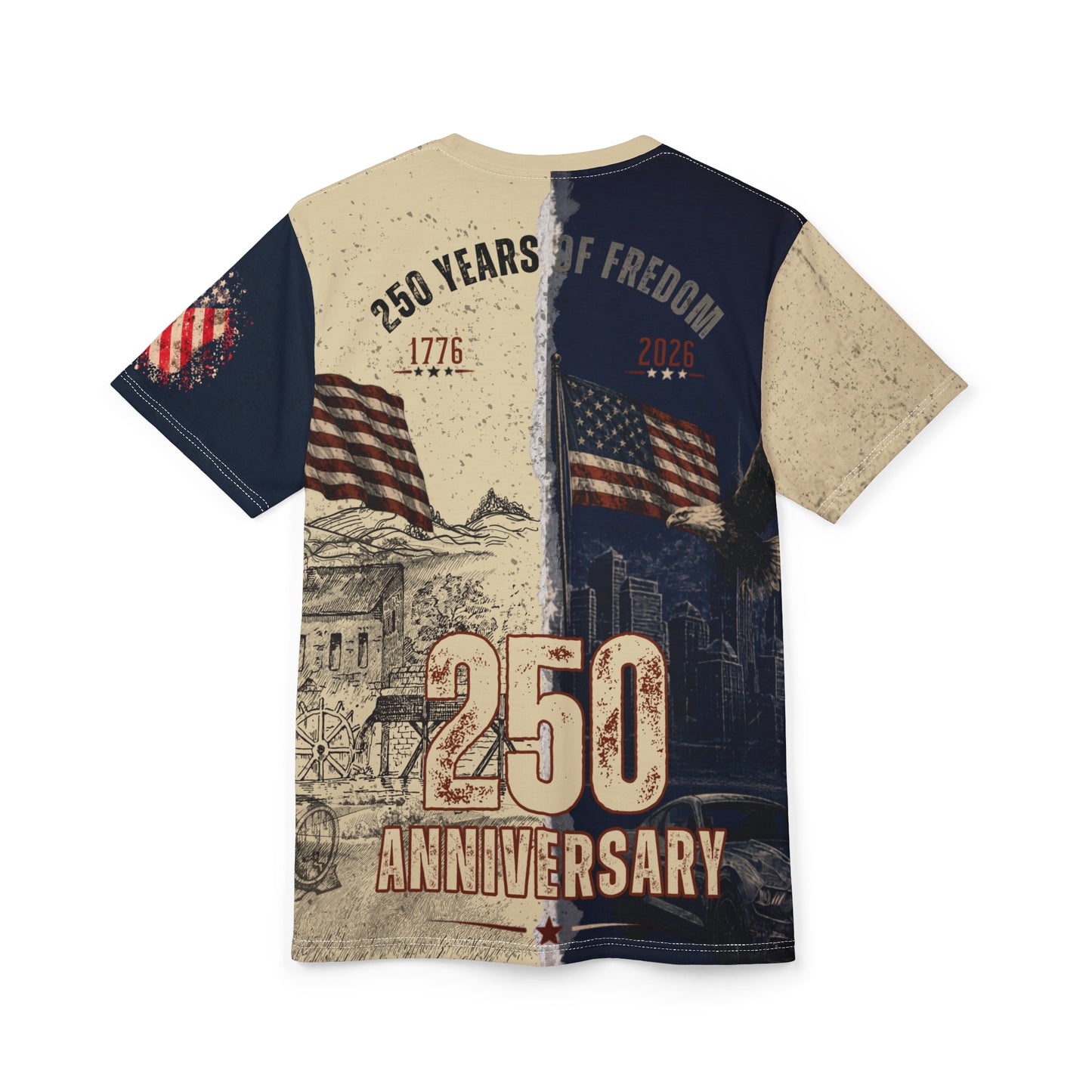 America Then & Now 1776-2026 Bicentennial Tee | Patriotic USA History Shirt