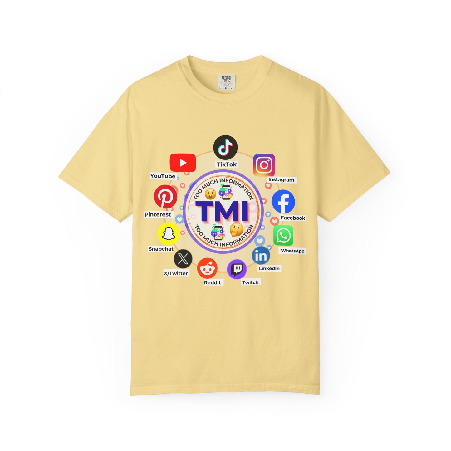TMI (Too Much Information) Funny Graphic T-Shirt — Sarcastic Social Media Satire
