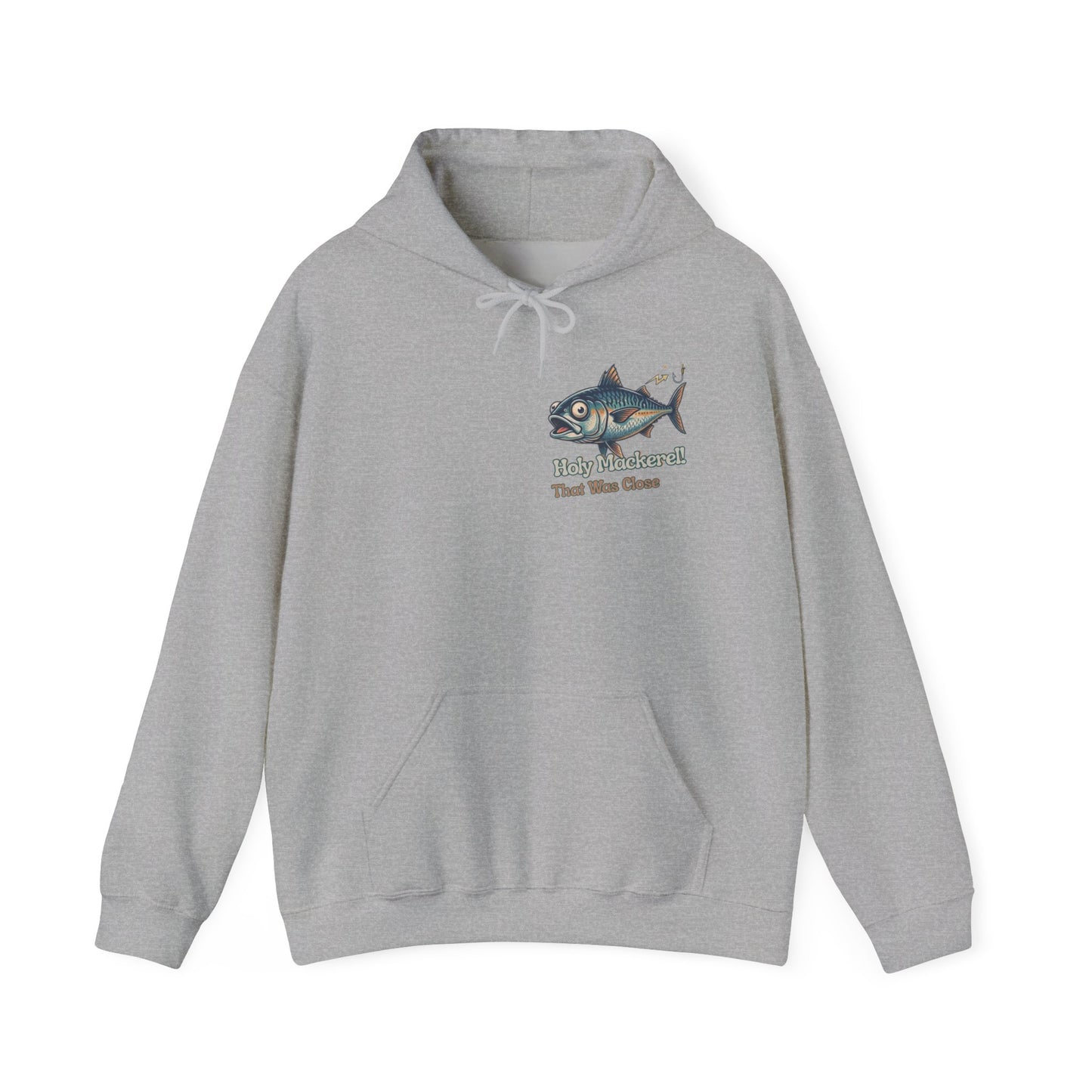 Holy Mackerel Fishing Hoodie — Retro Funny Angler Pullover Sweatshirt