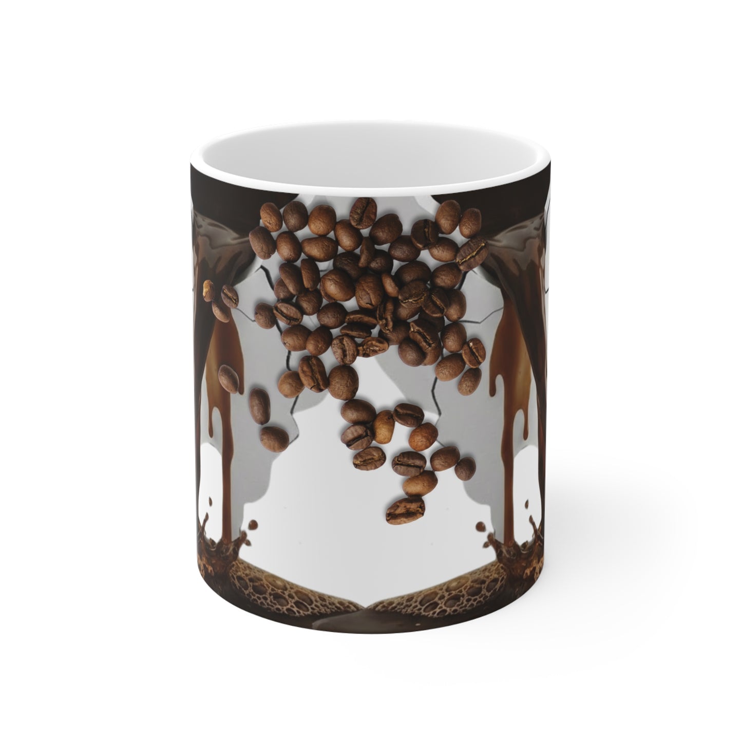 Pouring Beans Ceramic Coffee Mug — 11/15/20oz Microwave & Dishwasher Safe