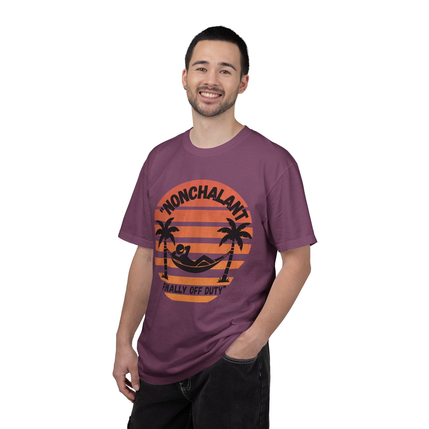 Finally Off Duty T-Shirt — Retro Palm Hammock Graphic Tee