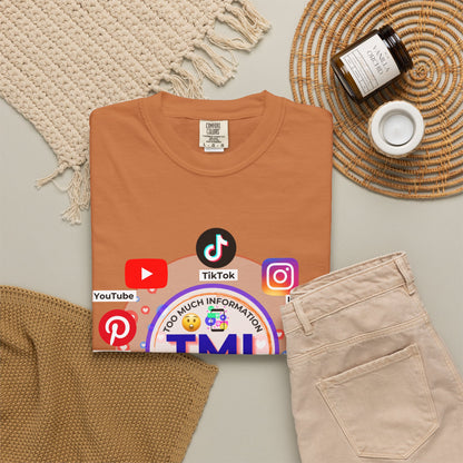TMI (Too Much Information) Funny Graphic T-Shirt — Sarcastic Social Media Satire
