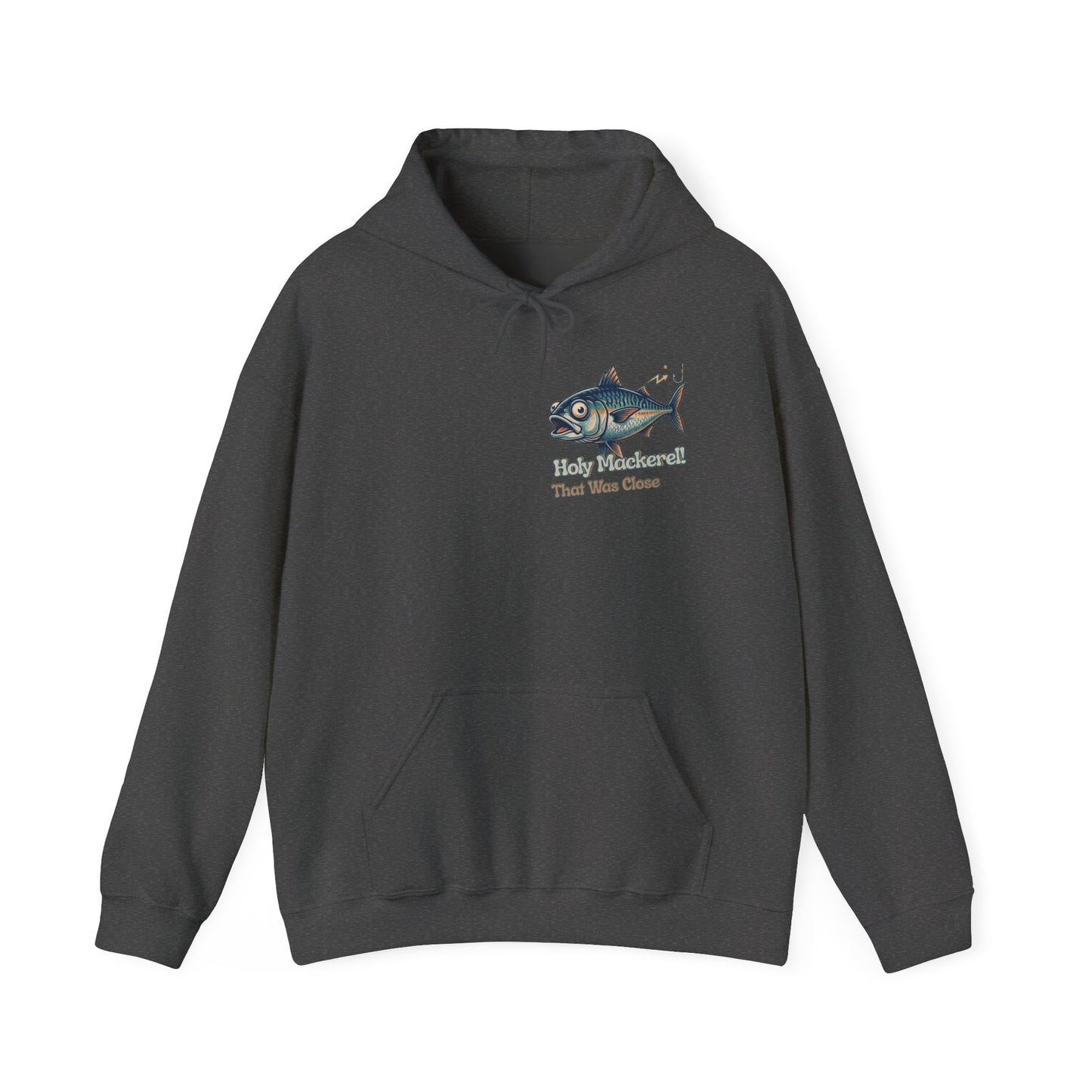 Holy Mackerel Fishing Hoodie — Retro Funny Angler Pullover Sweatshirt