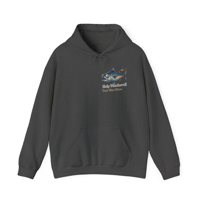 Holy Mackerel Fishing Hoodie — Retro Funny Angler Pullover Sweatshirt