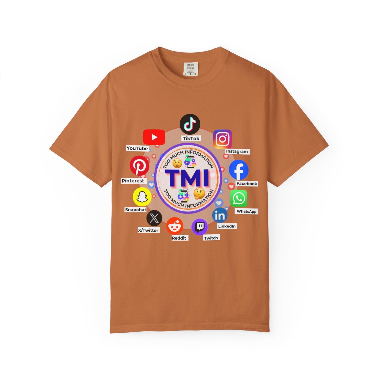 TMI (Too Much Information) Funny Graphic T-Shirt — Sarcastic Social Media Satire