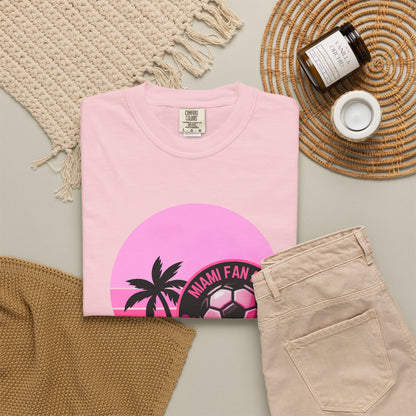 Miami Soccer Fan Club T-Shirt — Retro Pink Flamingo Game Day Tee