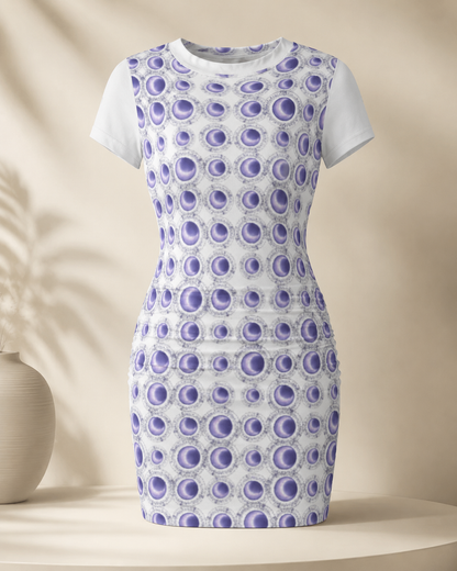 Purple Moon Celestial Bodycon Dress — Spiritual Summer Mini Dress