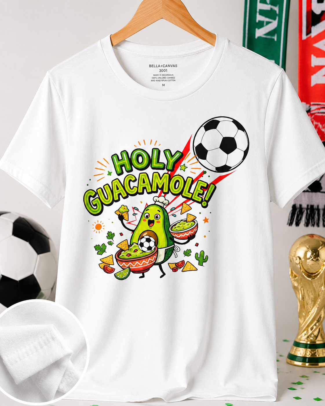Holy Guacamole Soccer T-Shirt — Funny Avocado Football Fan Tee